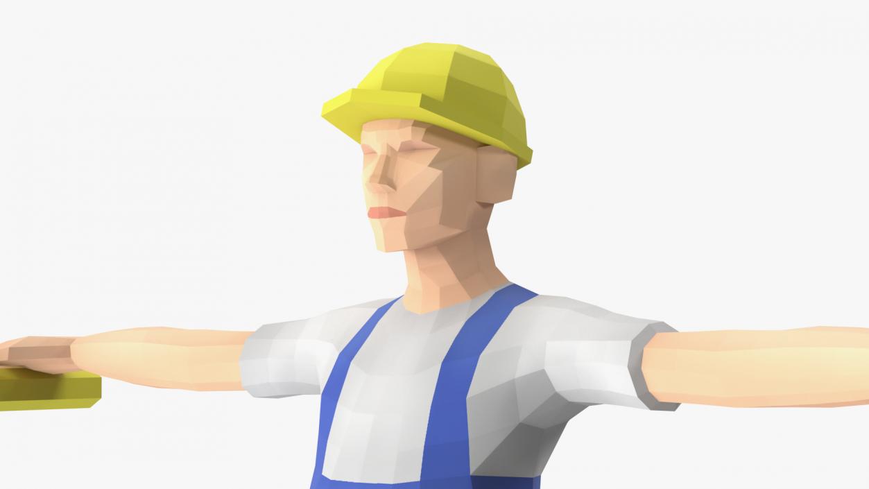 3D model Construction Worker Low Poly Rigged