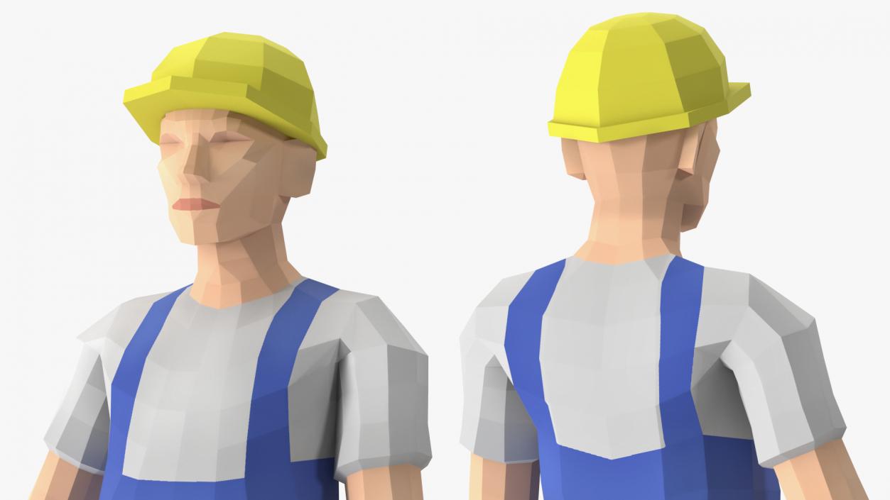 3D model Construction Worker Low Poly Rigged