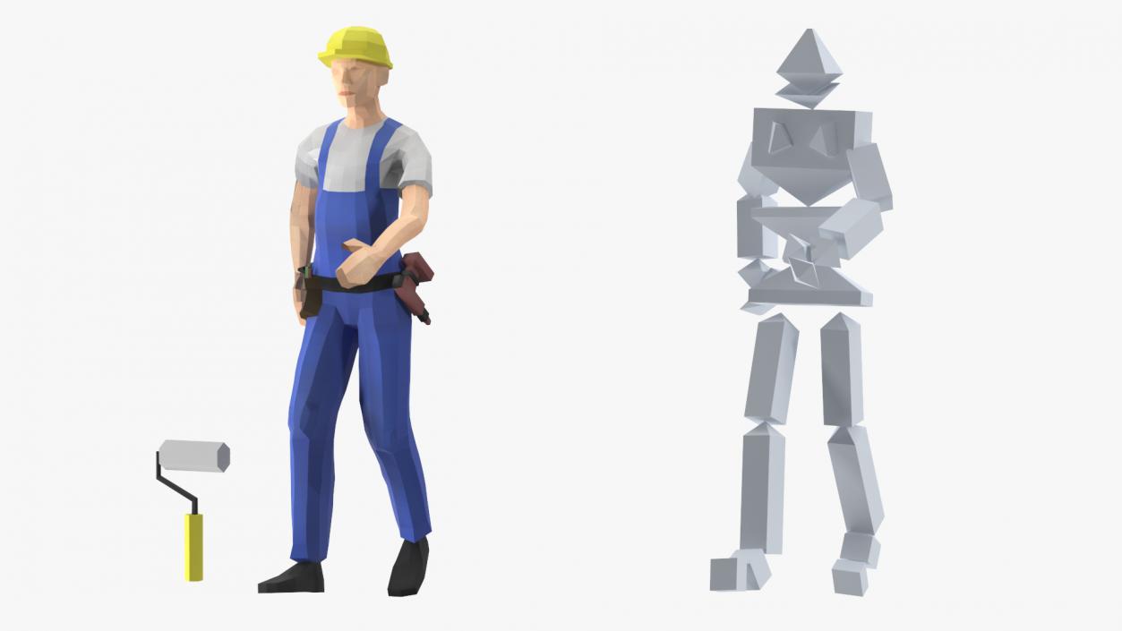 3D model Construction Worker Low Poly Rigged