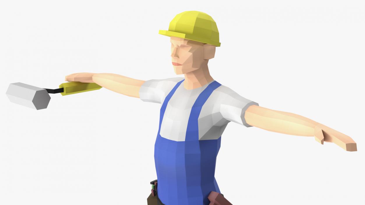 3D model Construction Worker Low Poly Rigged