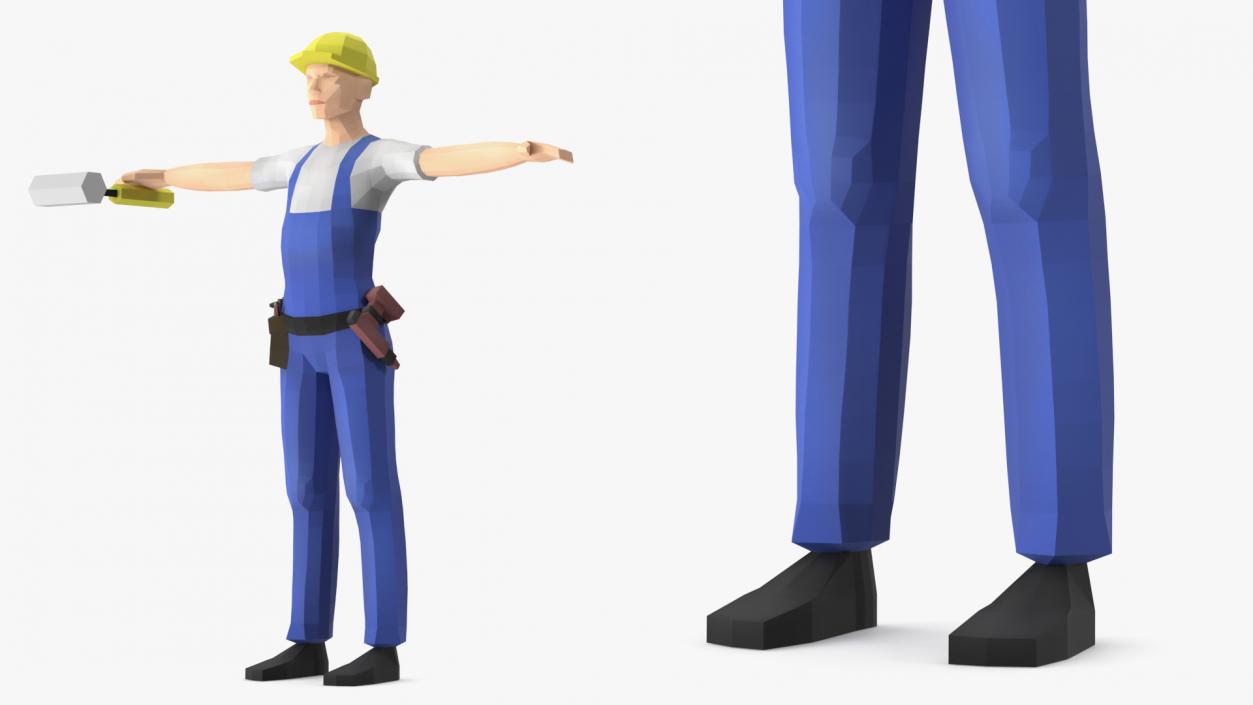 3D model Construction Worker Low Poly Rigged