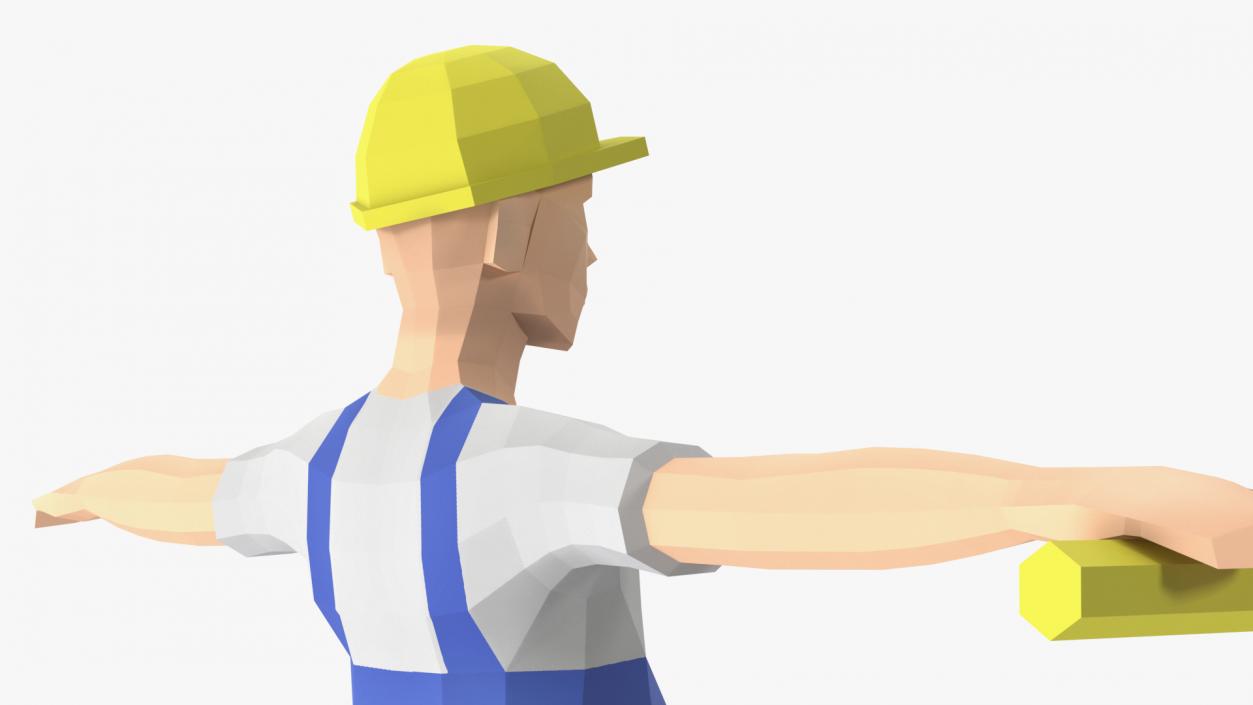 3D model Construction Worker Low Poly Rigged