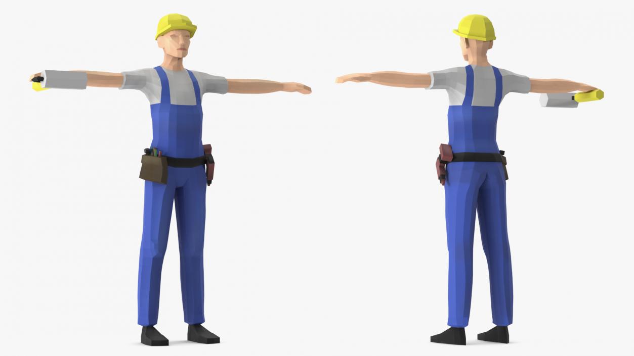 3D model Construction Worker Low Poly Rigged