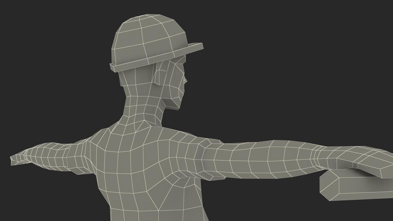 3D model Construction Worker Low Poly Rigged