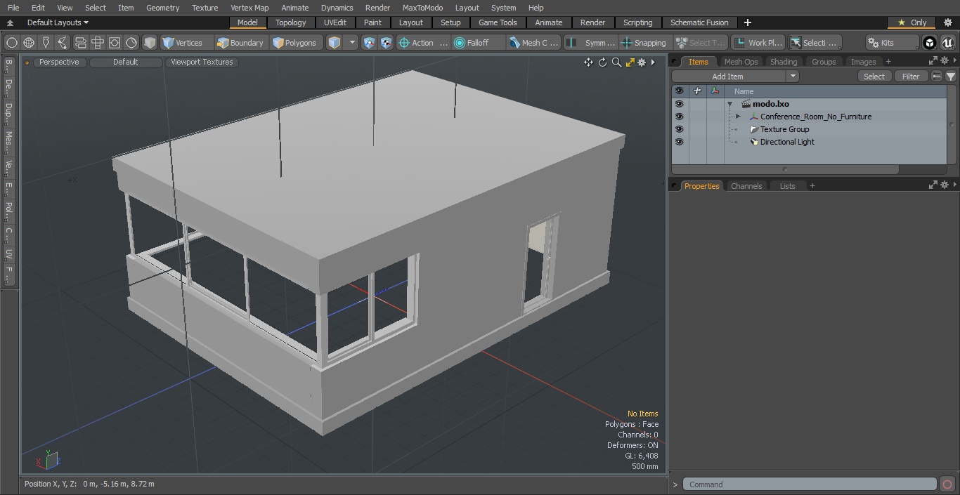 3D Conference Room No Furniture model