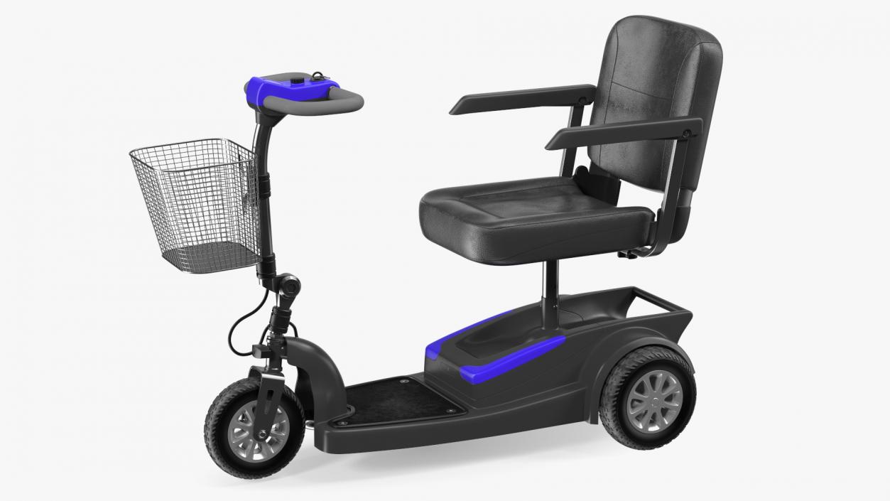 3D Elderly Woman on Electric Wheelchair