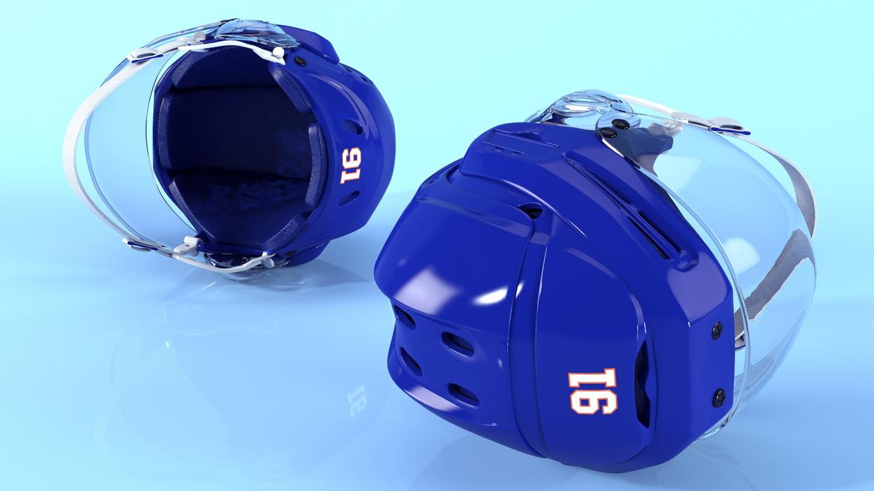 3D Hockey Equipment Blue