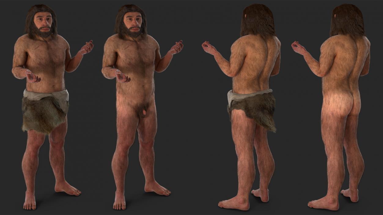 3D Stand Neanderthal Fur