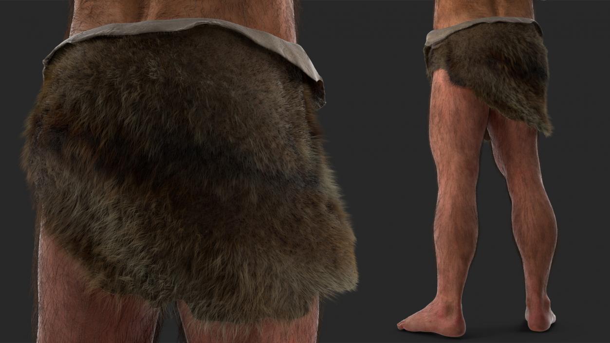 3D Stand Neanderthal Fur