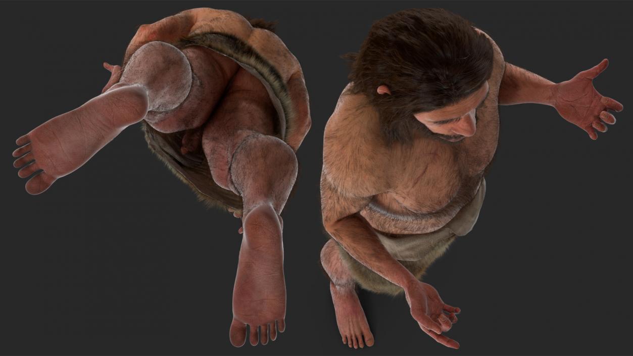 3D Stand Neanderthal Fur