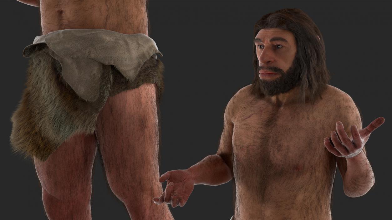 3D Stand Neanderthal Fur