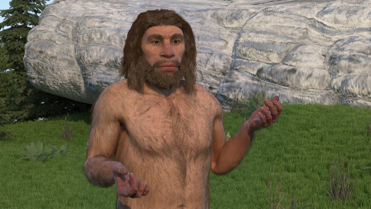 3D Stand Neanderthal Fur