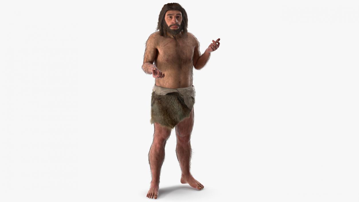 3D Stand Neanderthal Fur