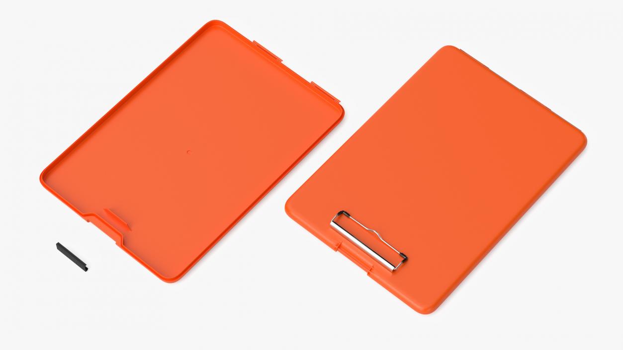 3D Clipboard Case Orange Closed model