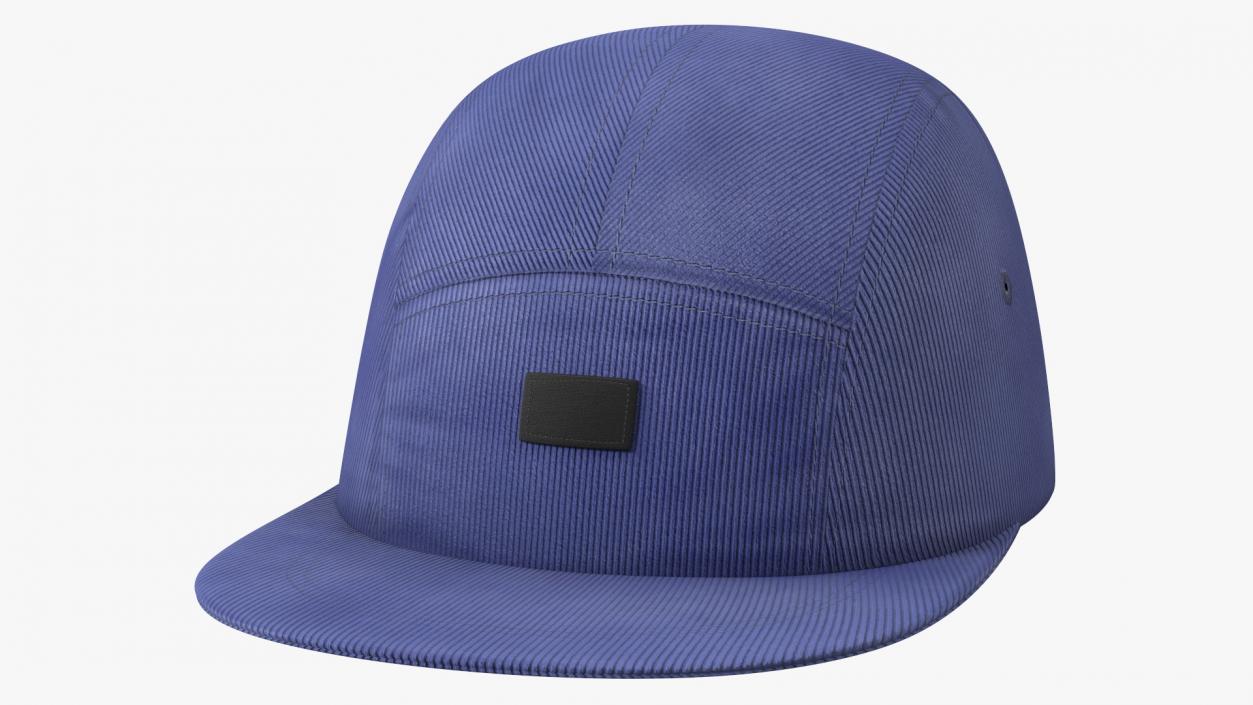 3D Flat Brim 5 Panel Hat Dark Blue