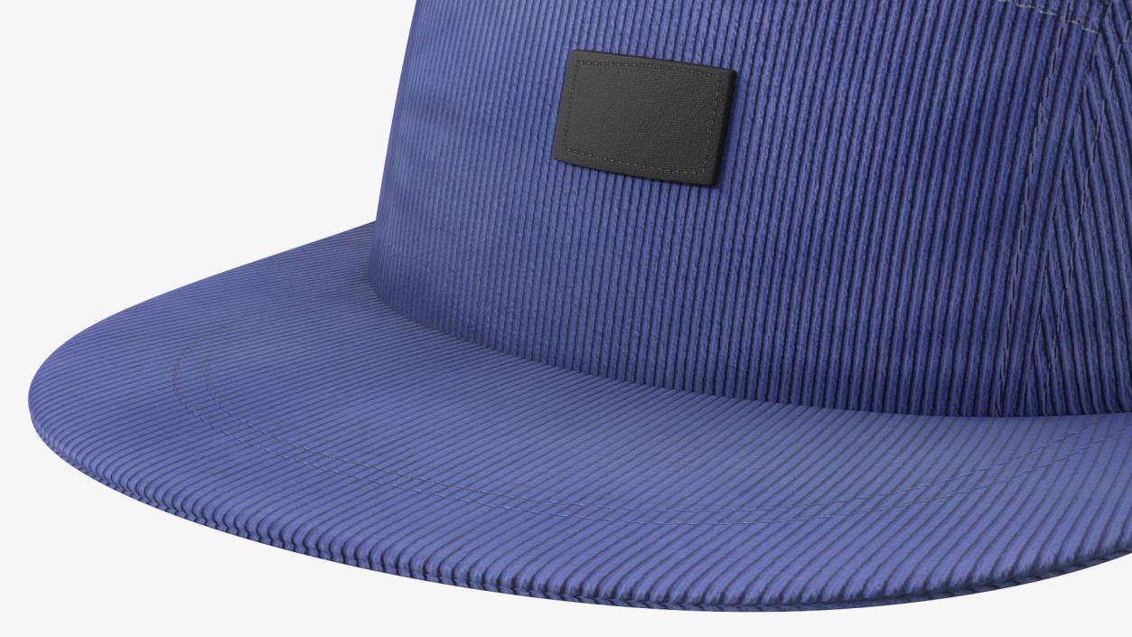 3D Flat Brim 5 Panel Hat Dark Blue