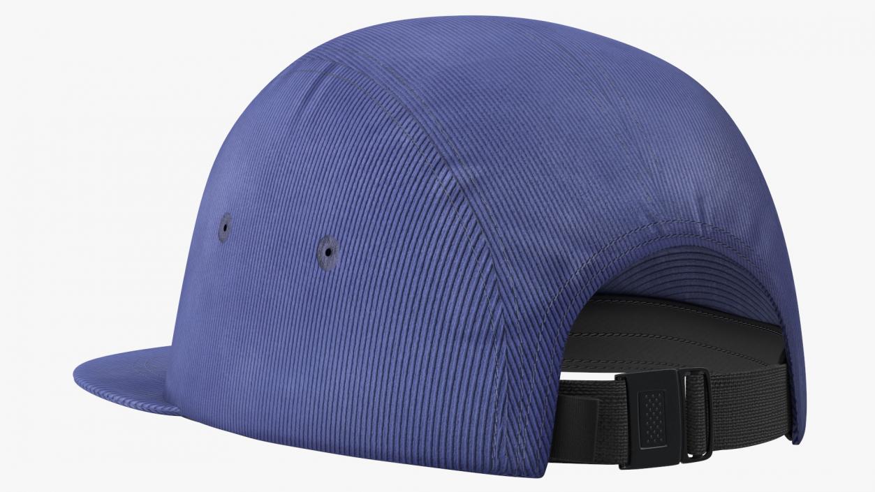 3D Flat Brim 5 Panel Hat Dark Blue