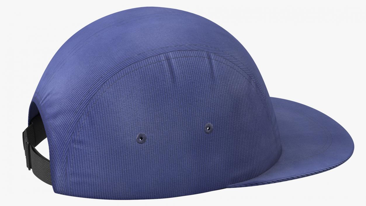 3D Flat Brim 5 Panel Hat Dark Blue