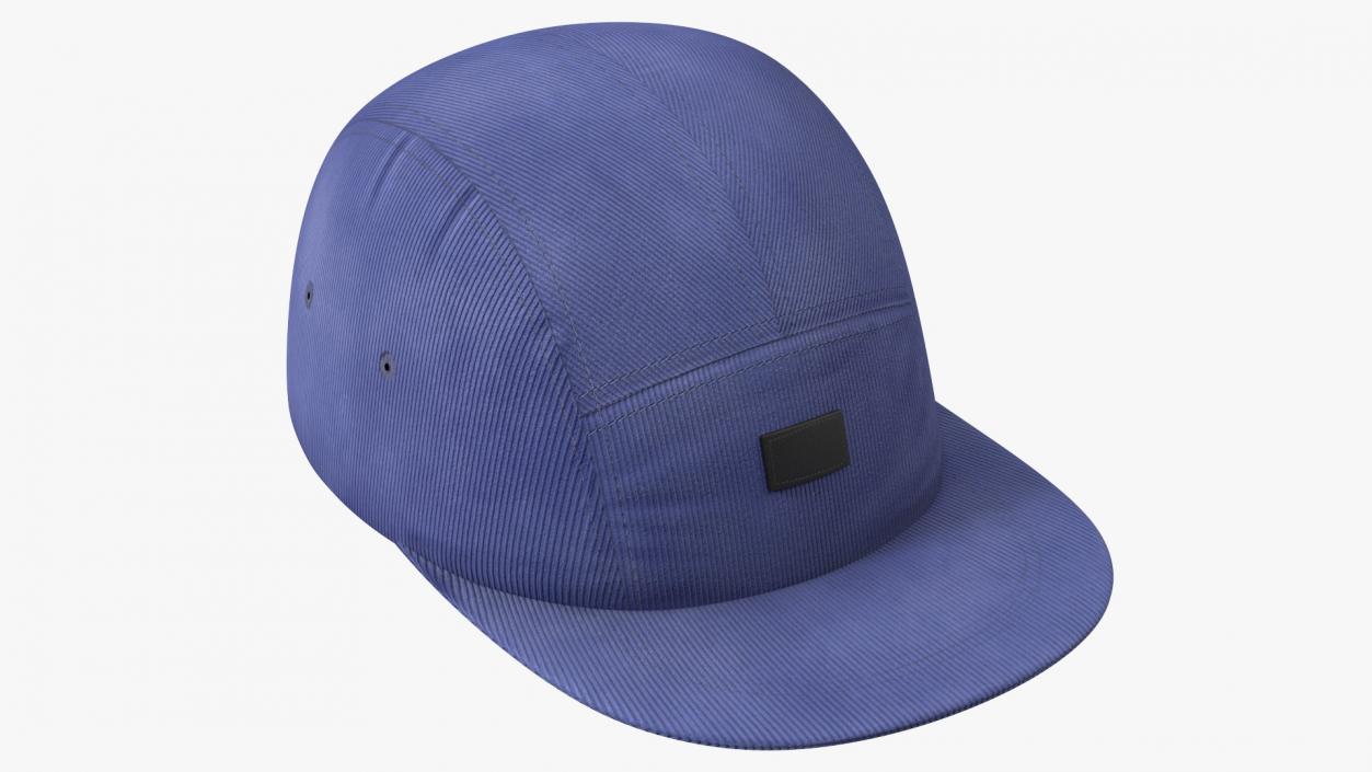 3D Flat Brim 5 Panel Hat Dark Blue