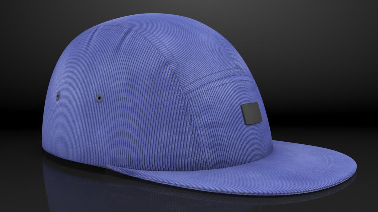 3D Flat Brim 5 Panel Hat Dark Blue