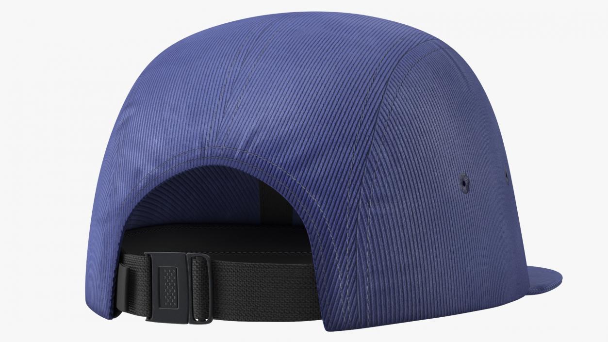 3D Flat Brim 5 Panel Hat Dark Blue