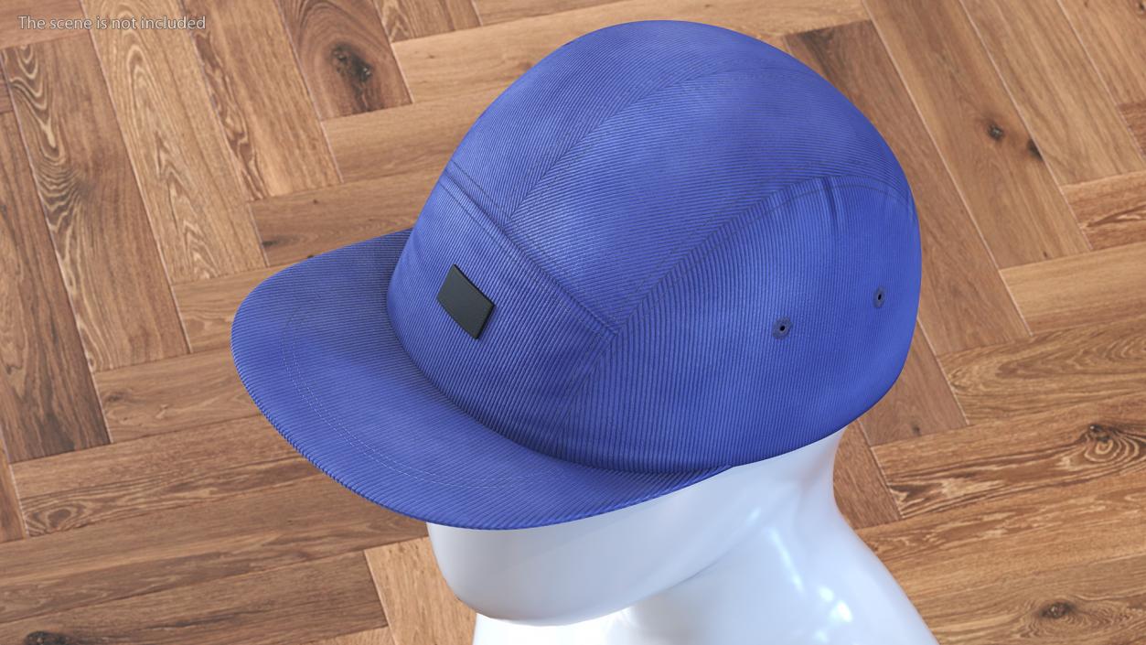 3D Flat Brim 5 Panel Hat Dark Blue