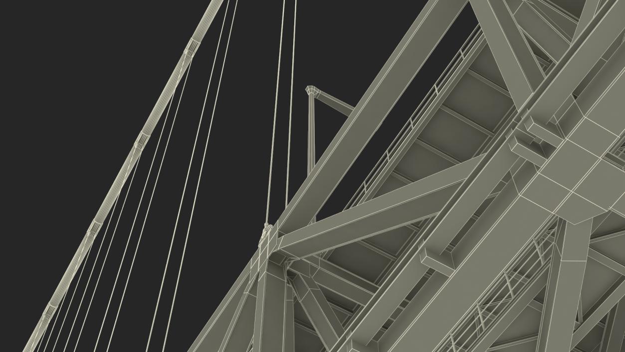 3D model Suspension Bridge Akashi Kaiky