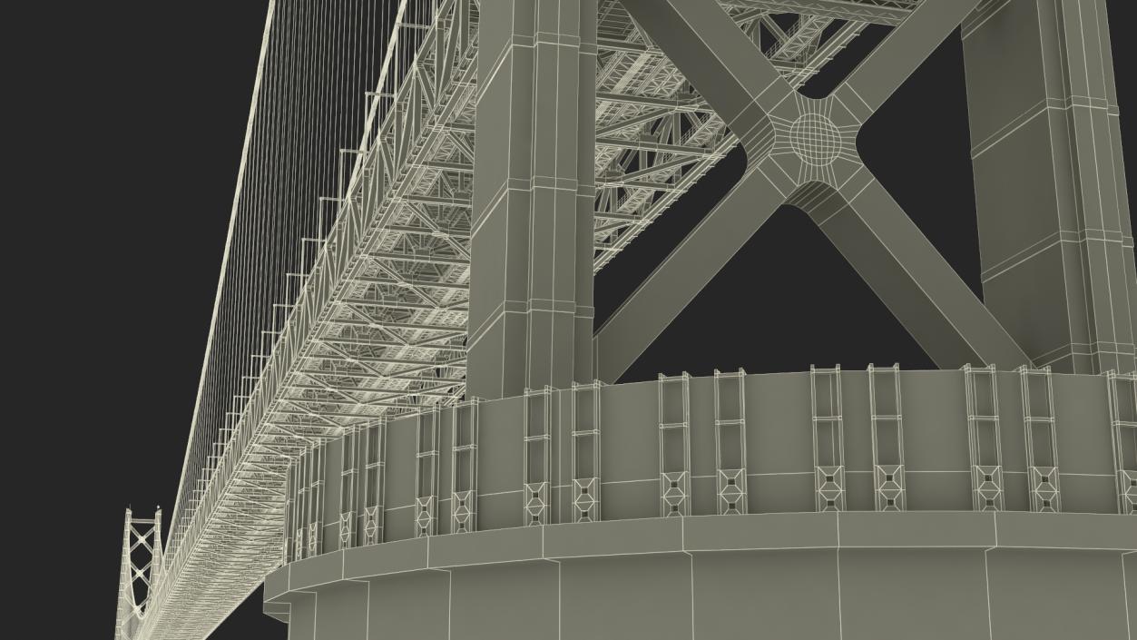 3D model Suspension Bridge Akashi Kaiky