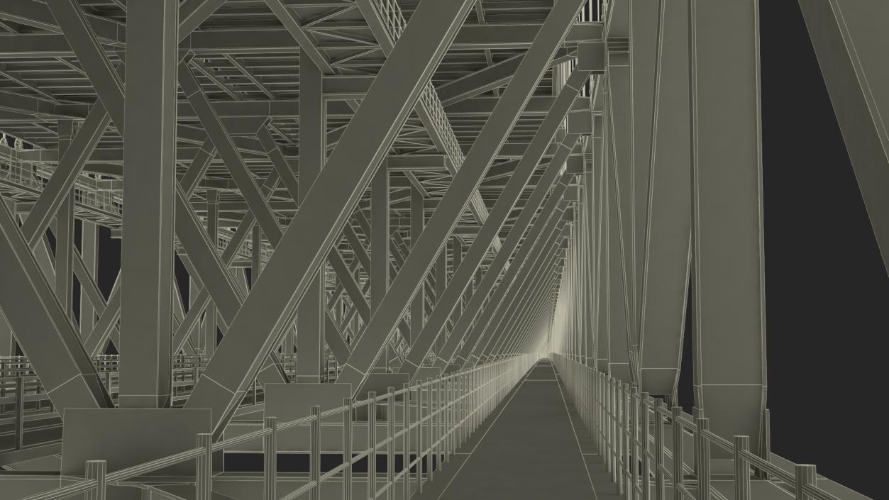 3D model Suspension Bridge Akashi Kaiky