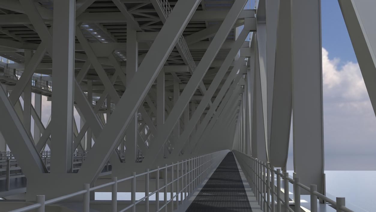 3D model Suspension Bridge Akashi Kaiky