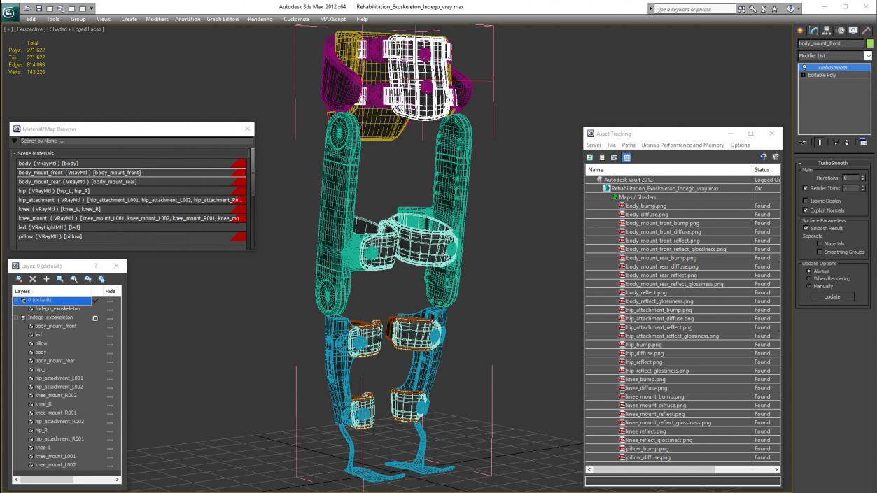 3D Rehabilitation Exoskeleton Indego model