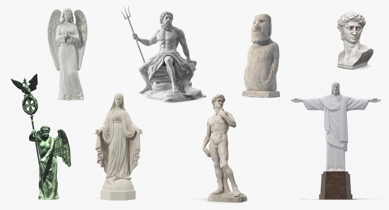 3D Stone Statues Collection 7