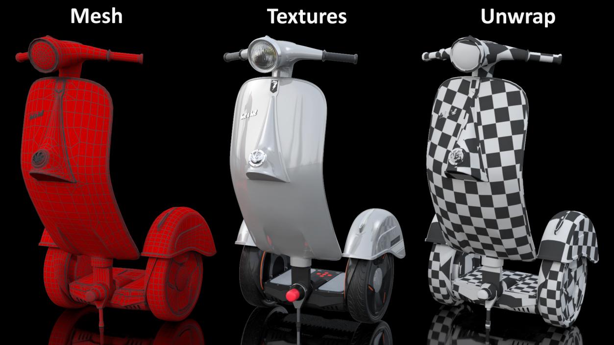 Vespa Z-Scooter Rigged 3D