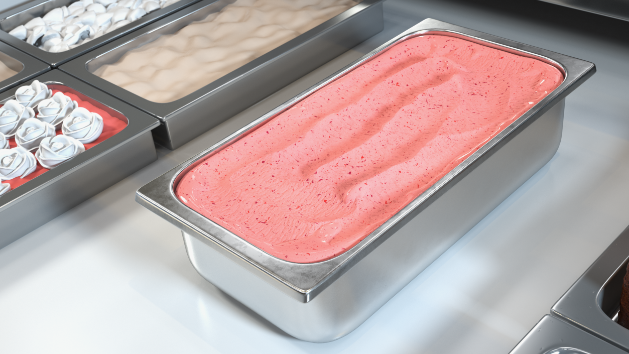 3D model Strawberry Ice Cream Tray