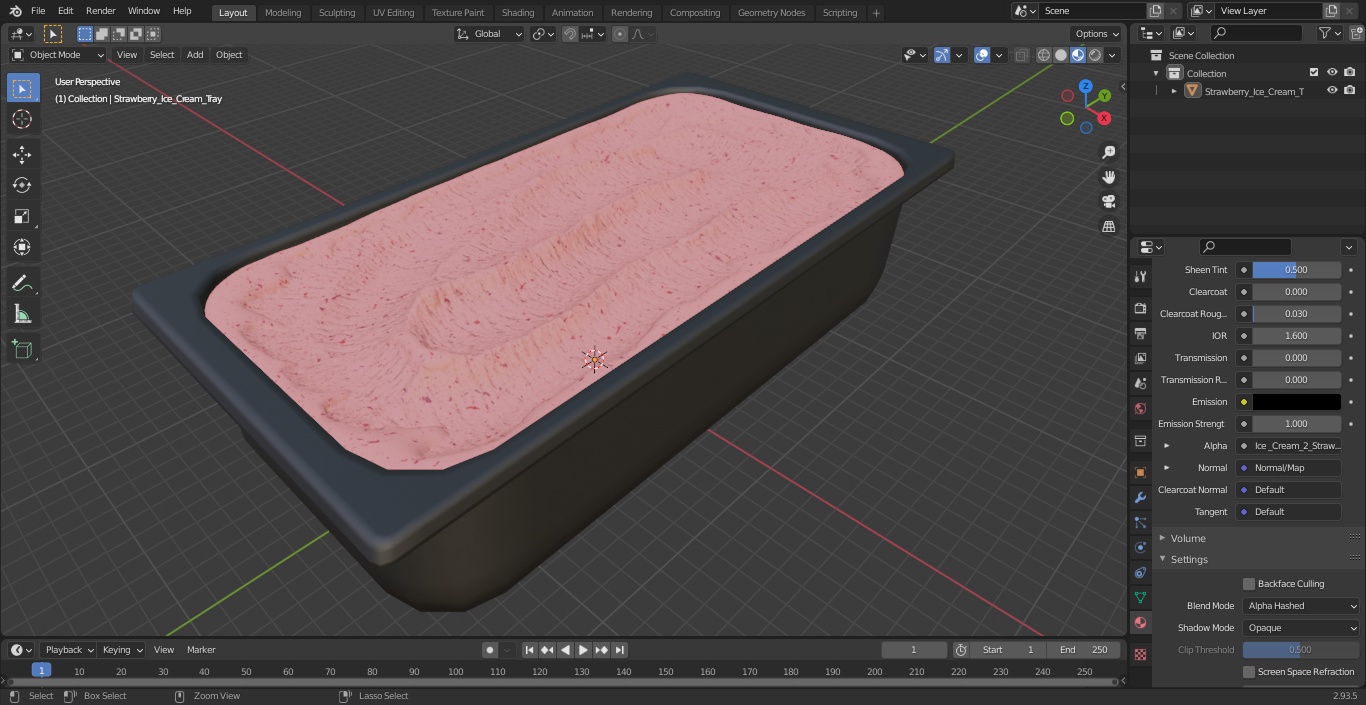 3D model Strawberry Ice Cream Tray