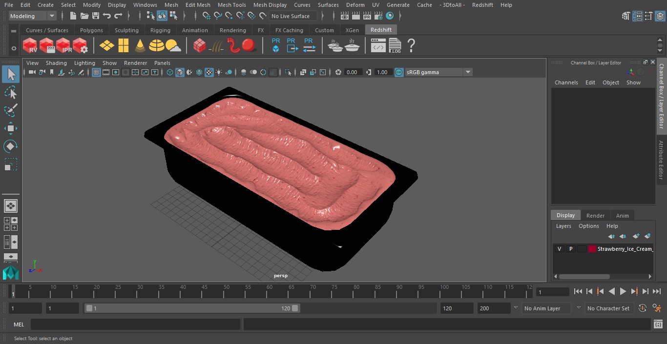 3D model Strawberry Ice Cream Tray