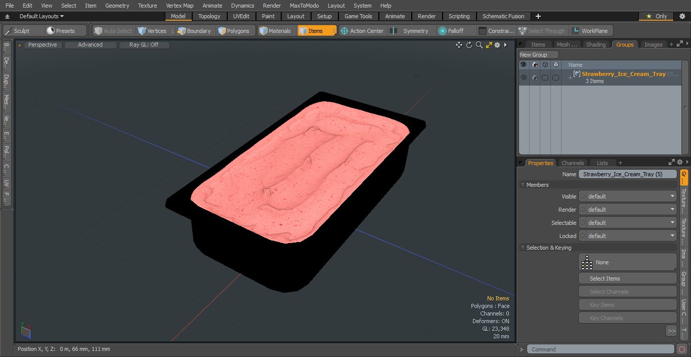 3D model Strawberry Ice Cream Tray