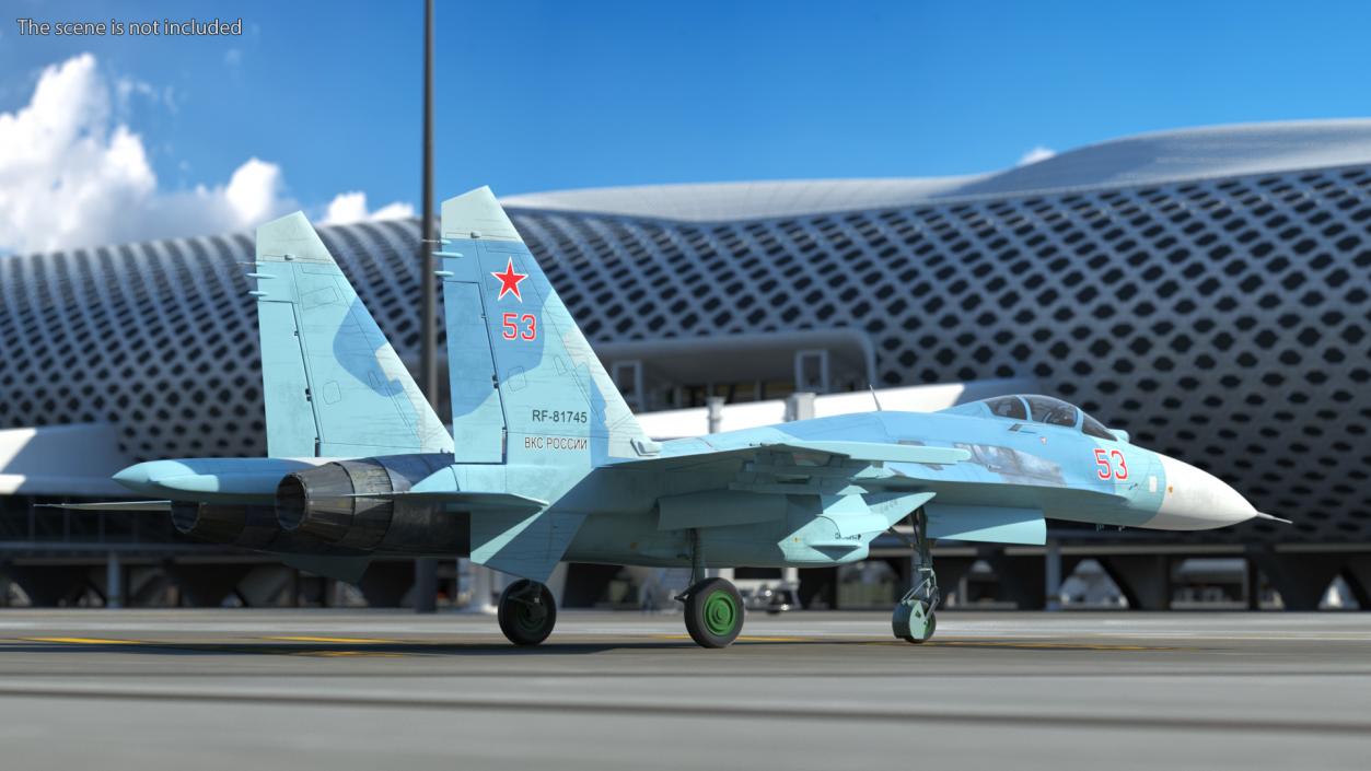 3D Russian Jet Aeroplane Sukhoi Su-27 Flanker Rigged for Maya model