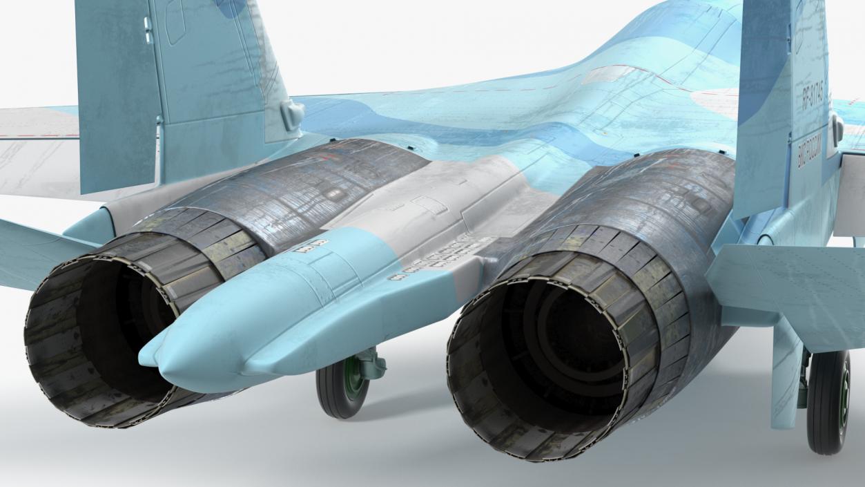 3D Russian Jet Aeroplane Sukhoi Su-27 Flanker Rigged for Maya model