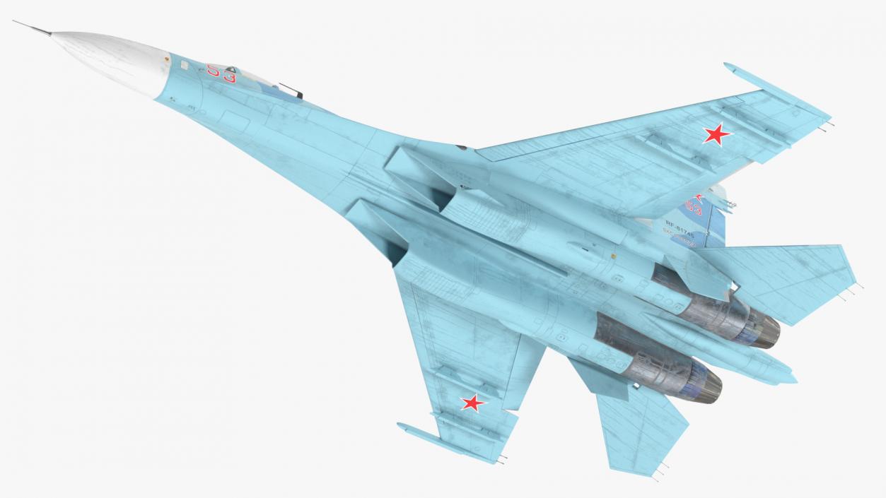 3D Russian Jet Aeroplane Sukhoi Su-27 Flanker Rigged for Maya model