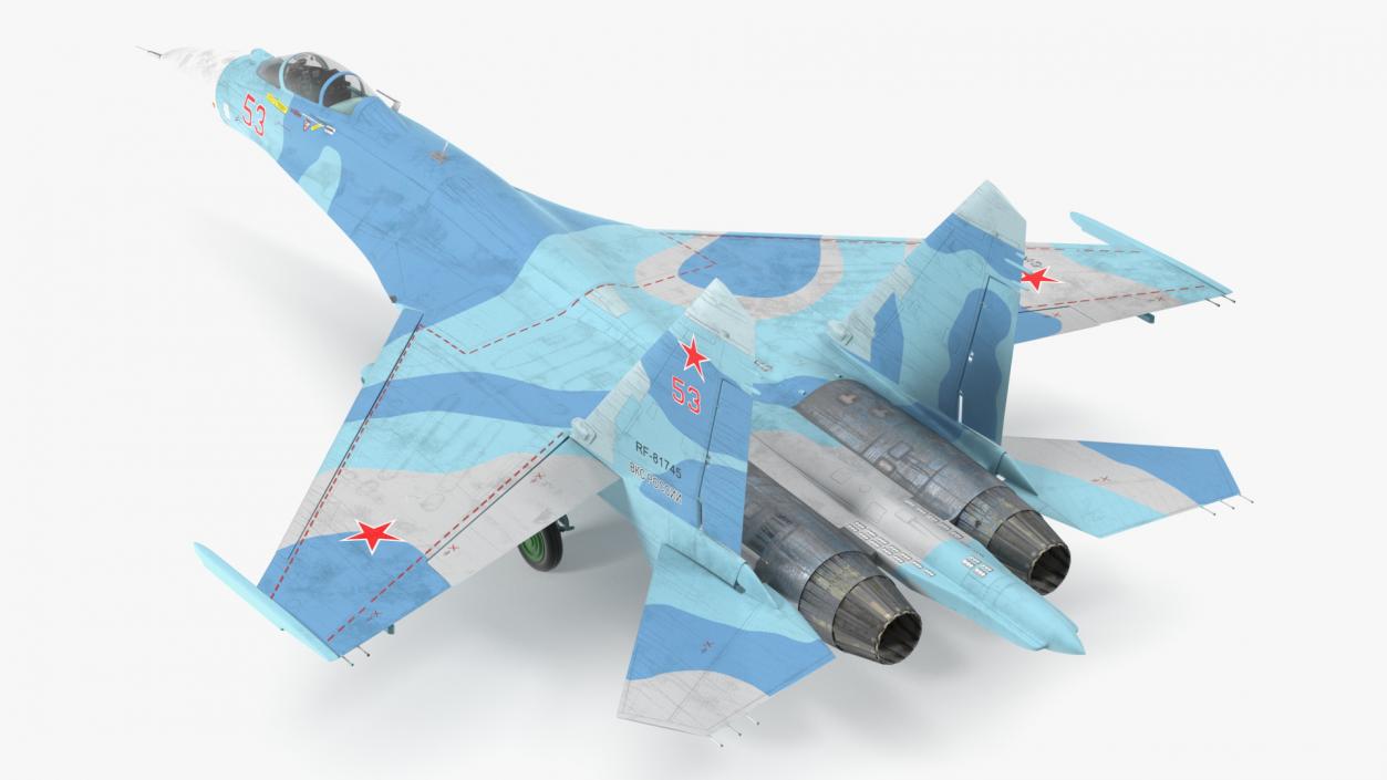 3D Russian Jet Aeroplane Sukhoi Su-27 Flanker Rigged for Maya model