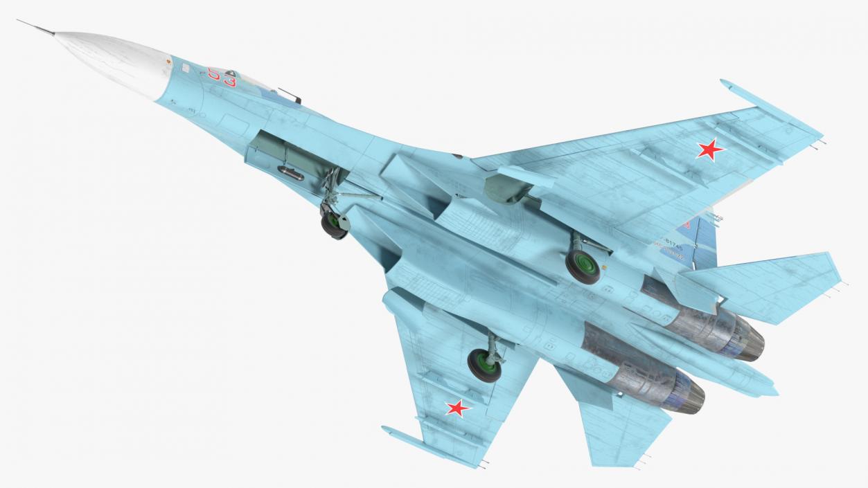 3D Russian Jet Aeroplane Sukhoi Su-27 Flanker Rigged for Maya model