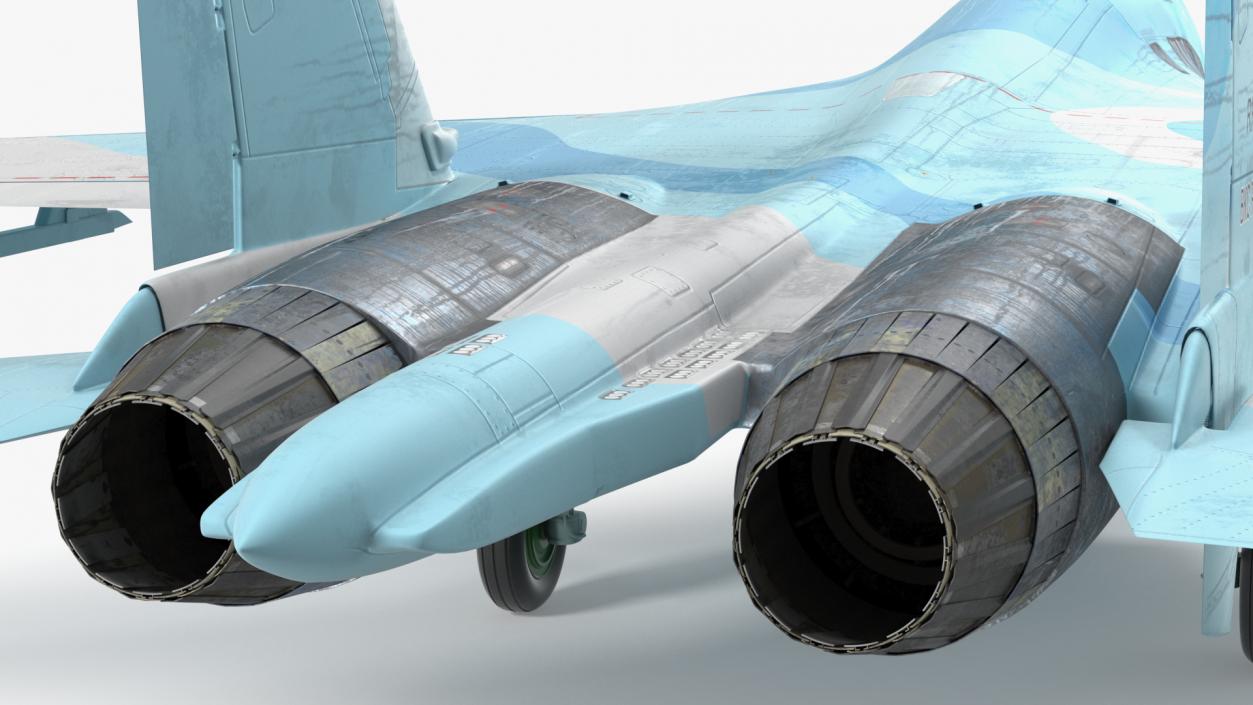 3D Russian Jet Aeroplane Sukhoi Su-27 Flanker Rigged for Maya model