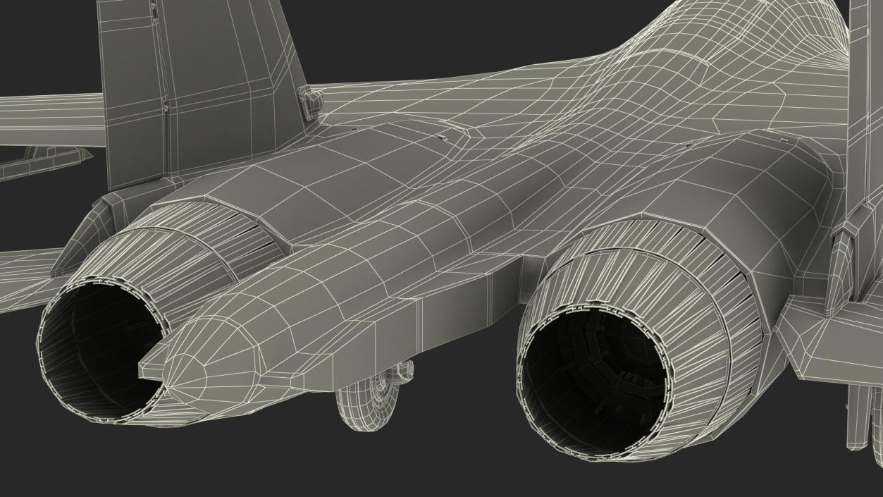 3D Russian Jet Aeroplane Sukhoi Su-27 Flanker Rigged for Maya model