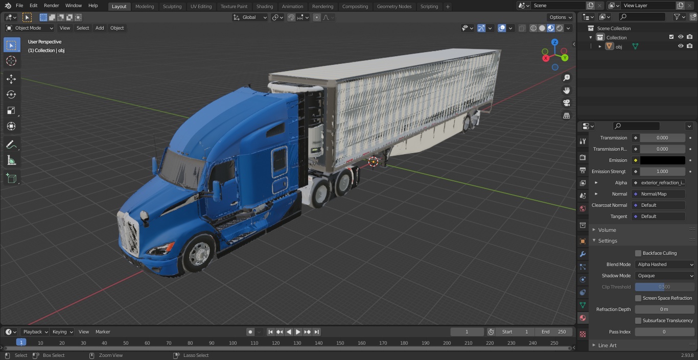 3D Kenworth Truck with Vanguard Reefer Trailer model