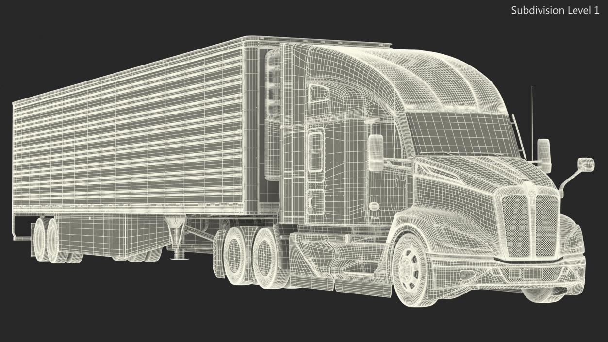 3D Kenworth Truck with Vanguard Reefer Trailer model