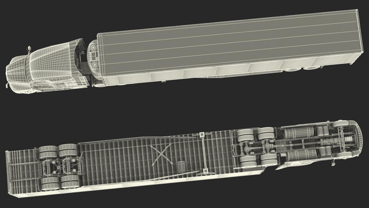 3D Kenworth Truck with Vanguard Reefer Trailer model