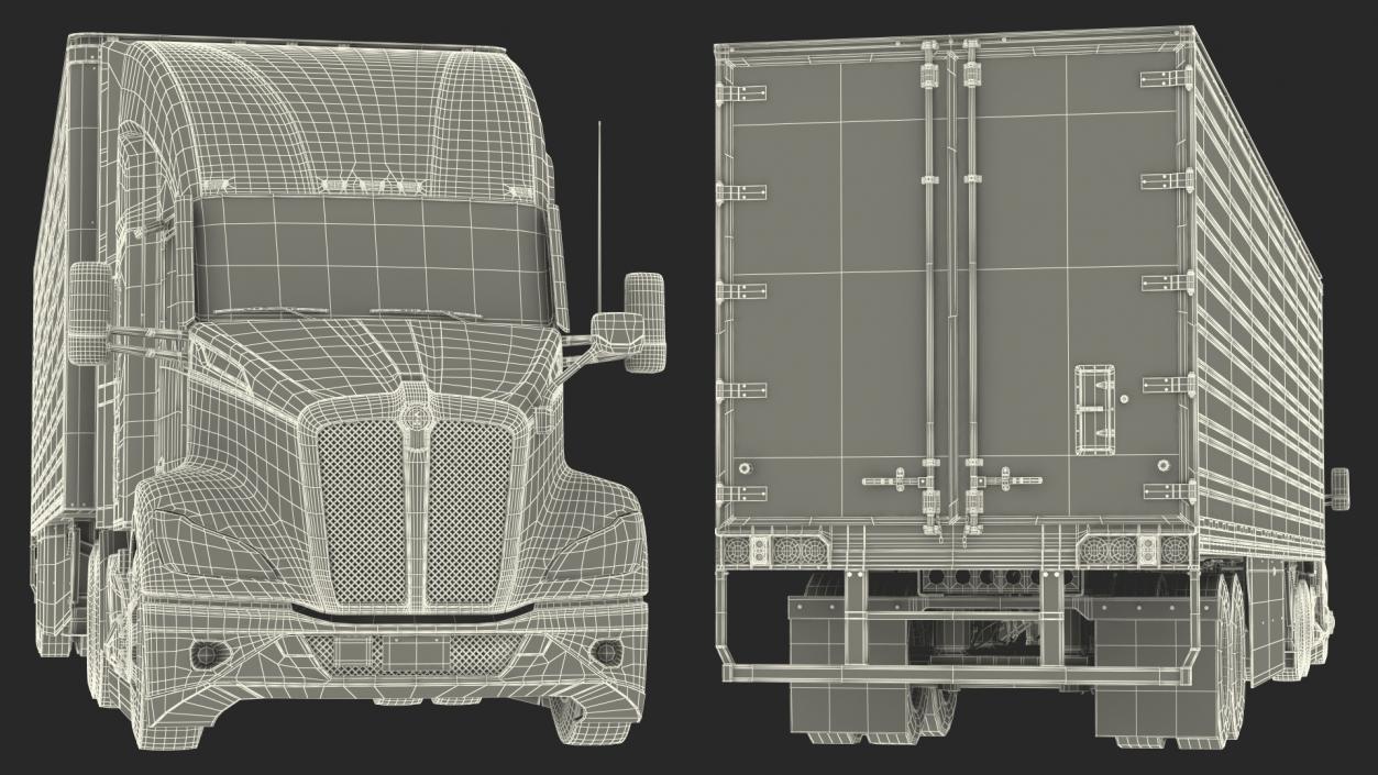 3D Kenworth Truck with Vanguard Reefer Trailer model