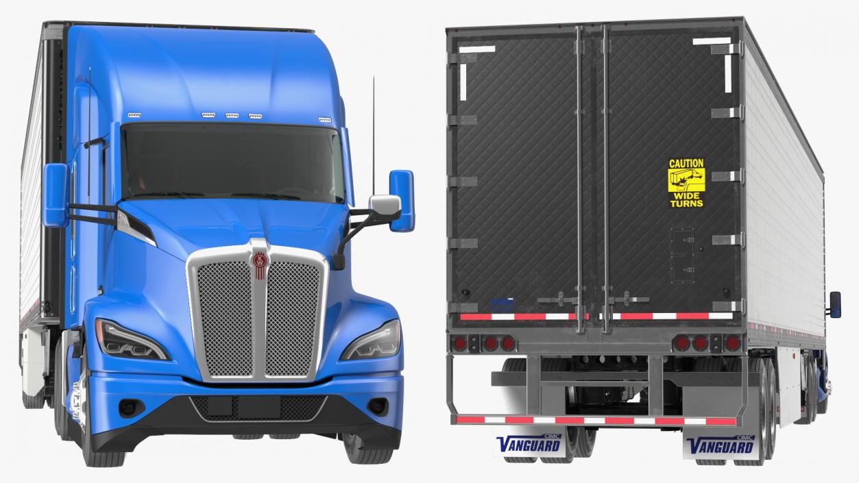 3D Kenworth Truck with Vanguard Reefer Trailer model