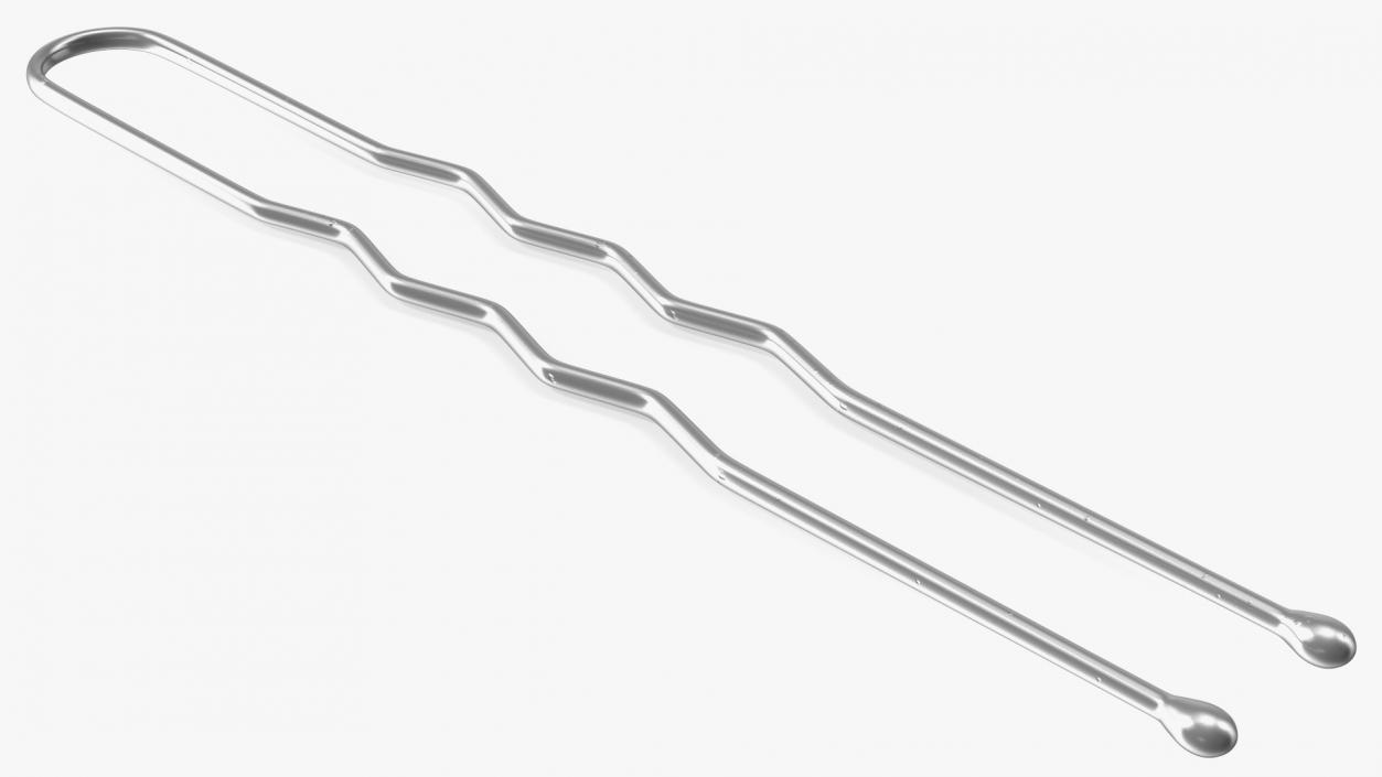 3D U Shaped Hairpin Silver model